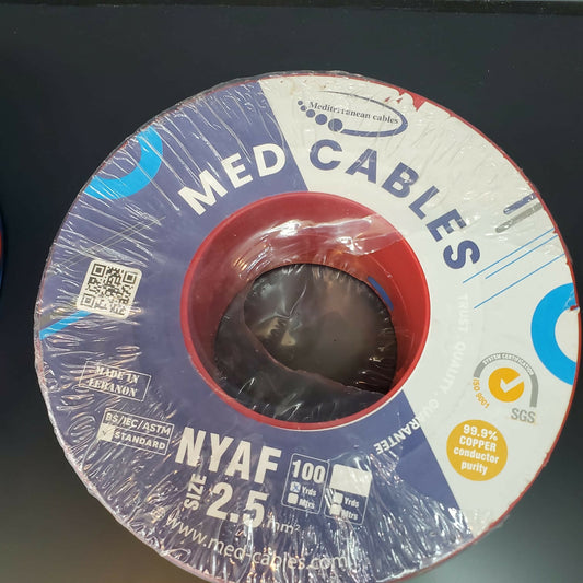 Electric Wire (Med Cables) Made in Lebanon - 1.5mm, 2.5mm, and 4mm