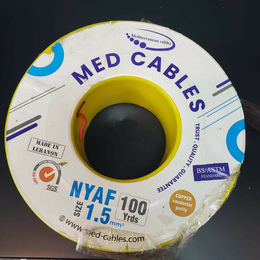 Electric Wire (Med Cables) Made in Lebanon - 1.5mm, 2.5mm, and 4mm